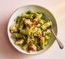 A serving of charred cauliflower pasta with pumpkin seed pesto