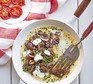 Mushroom & basil omelette with smashed tomato