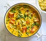 Paneer korma served in a casserole dish