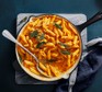 Pumpkin pasta alla vodka in a large serving dish