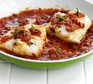 Two fillets of tomato & thyme cod in a bowl