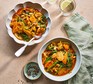 Veggie one-pot stew in two white bowls